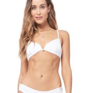 L Space Women's White Wired Front Helena Bikini Top Size XS